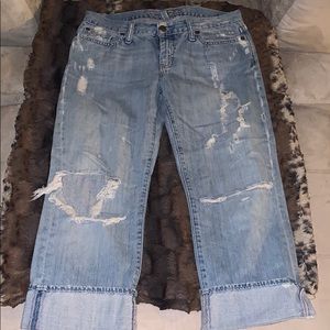 Abercrombie & Fitch cuffed jeans.